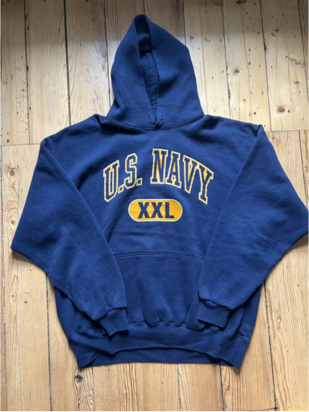 Vintage US Navy Hoodie Mens XL Blue Navy Military 90s